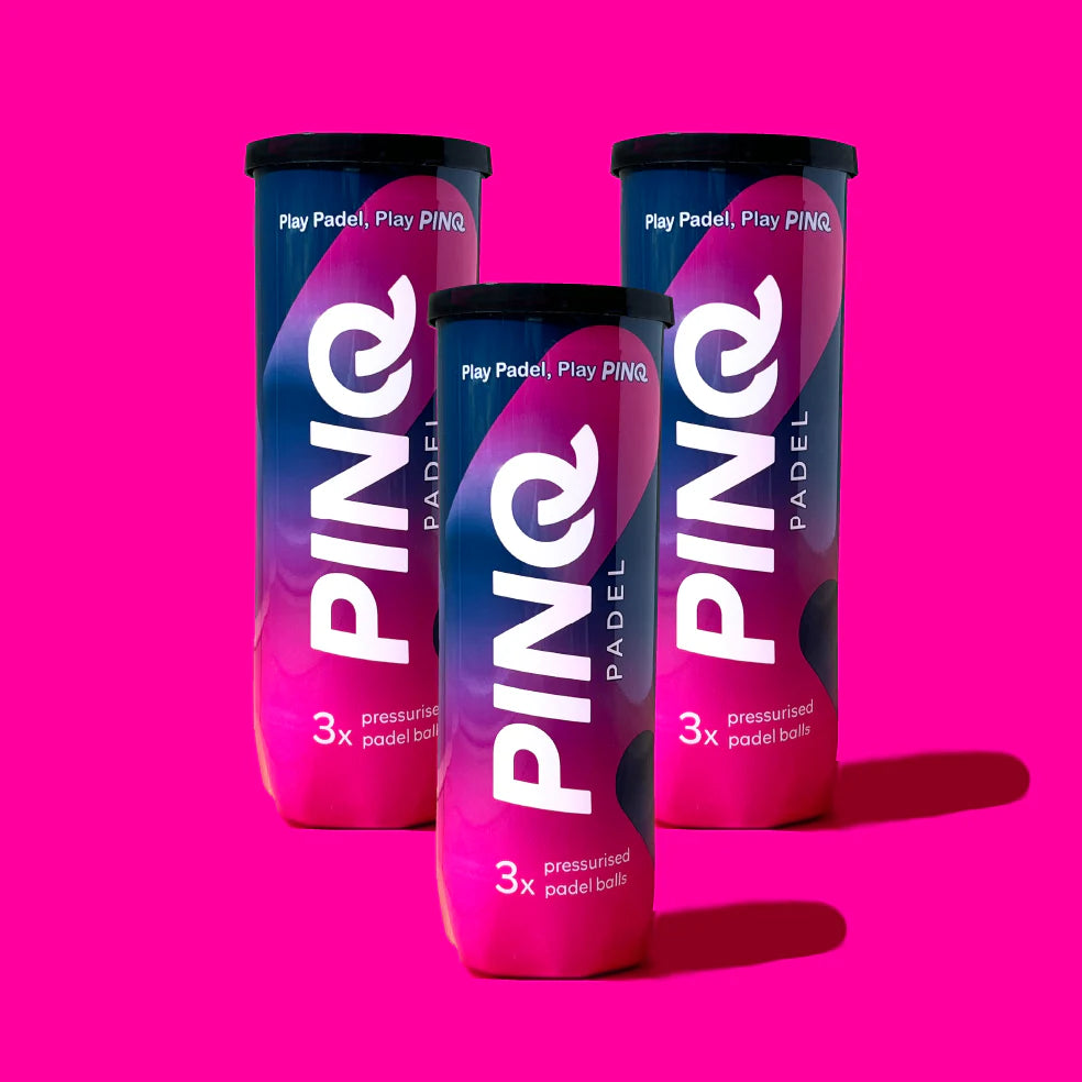 Triple Pack - Pinq Pink Padel Balls | 3 Tubes of 3 Balls