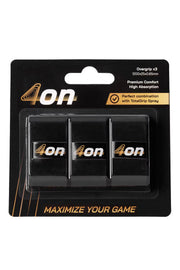 4on Premium Comfort Overgrip, Black (Pack of 3)