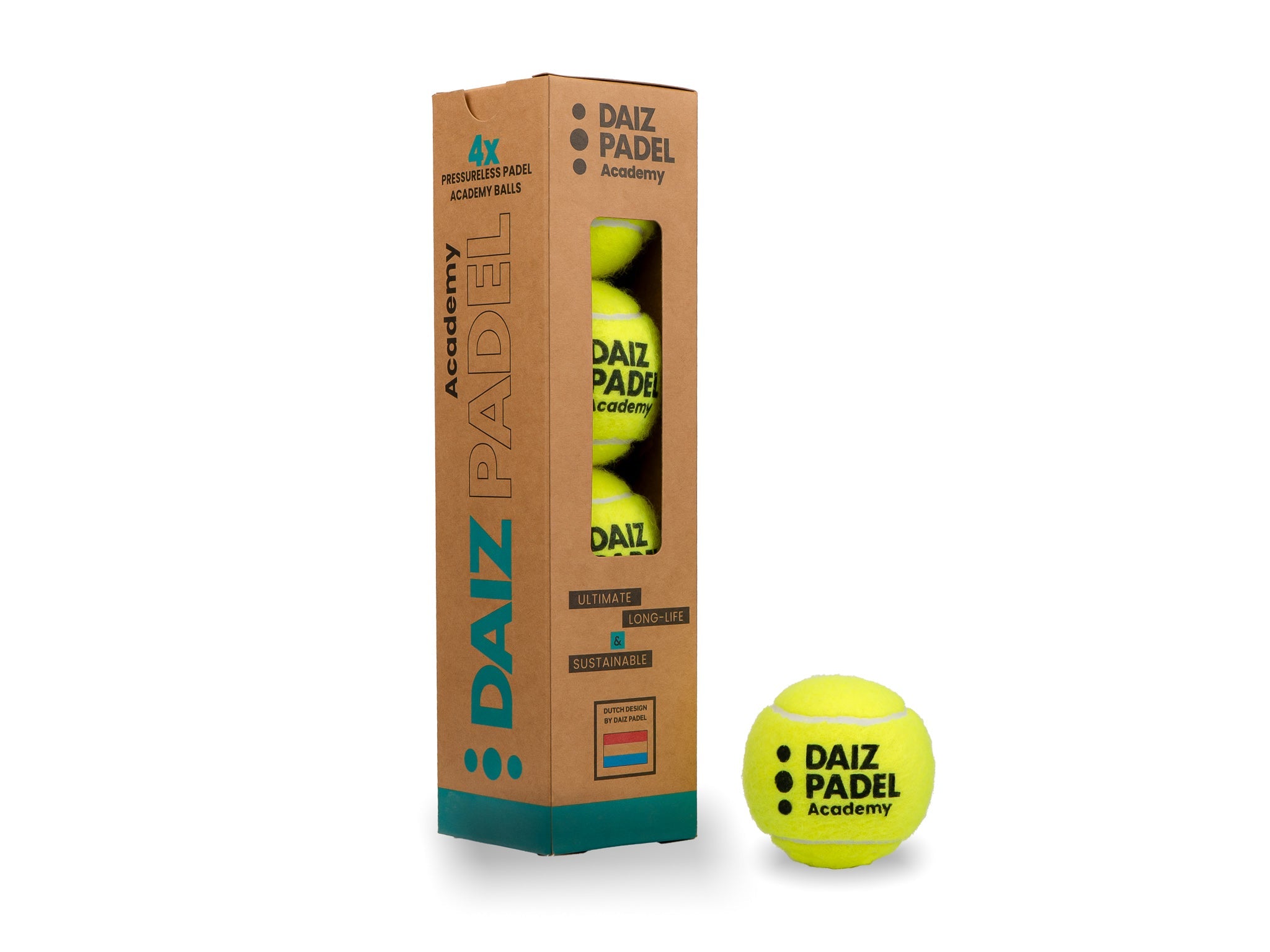 Triple Pack DAIZ Pressureless Padel ball Academy | 3 Cartons of 4 Balls