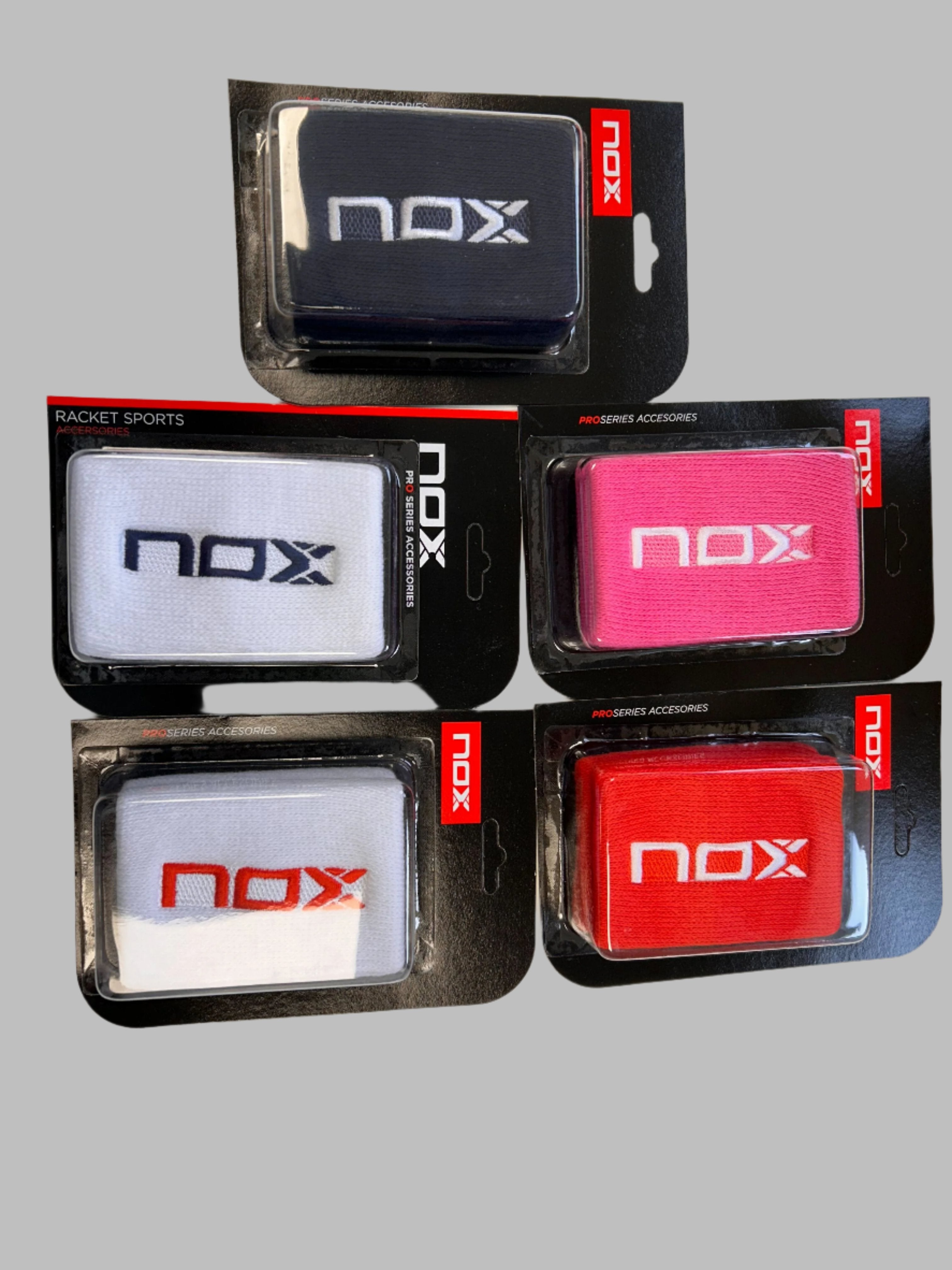 NOX sport wristbands Pink/White (Pair)