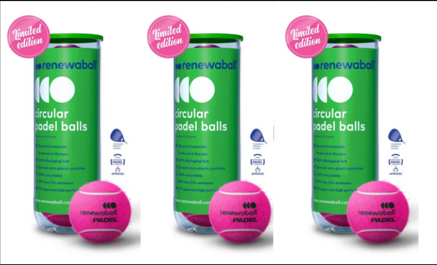Triple Pack - Renewaball Pink Balls | 3 Tubes of 3 Balls