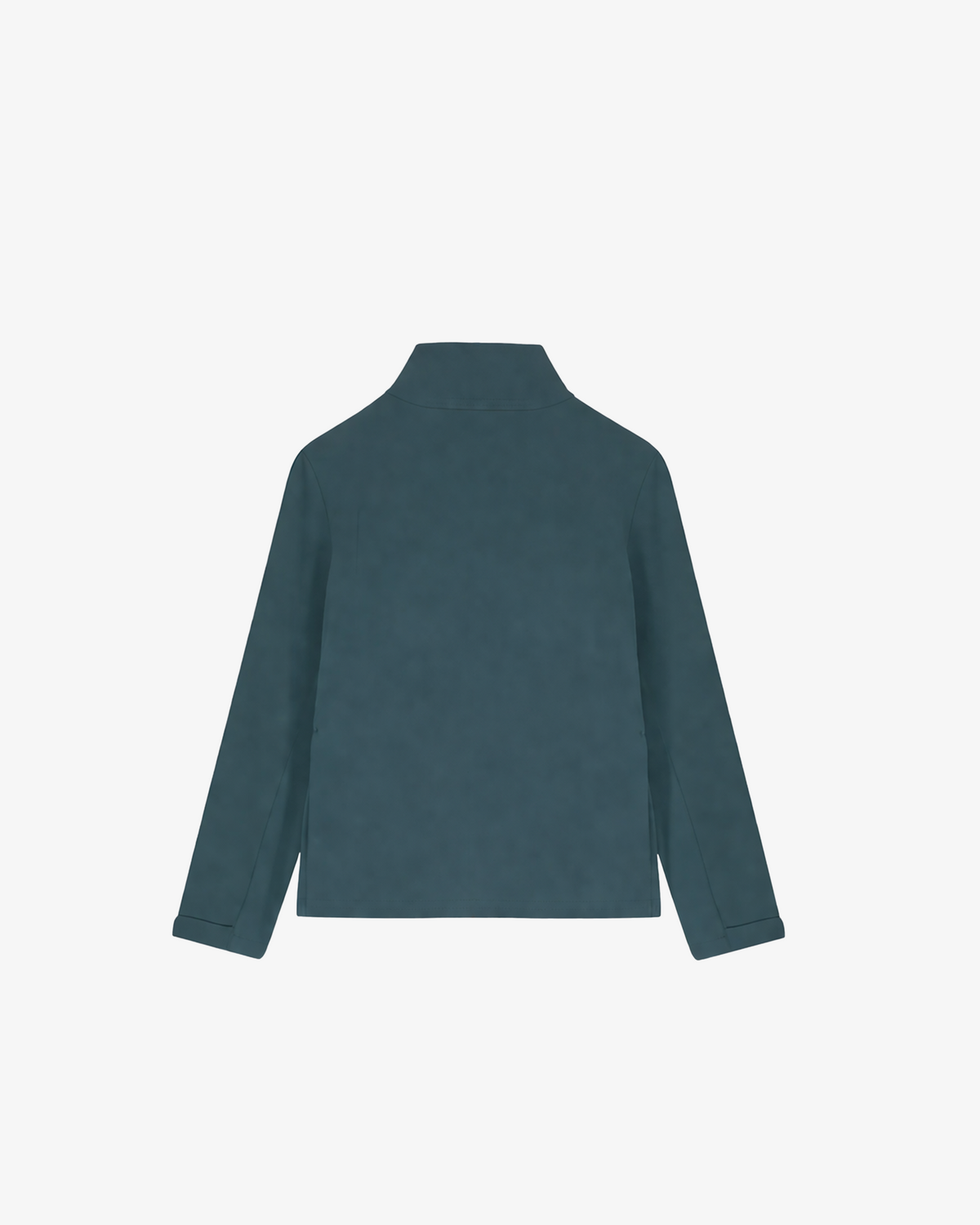 Third Shot recycled softshell jacket in teal, back view