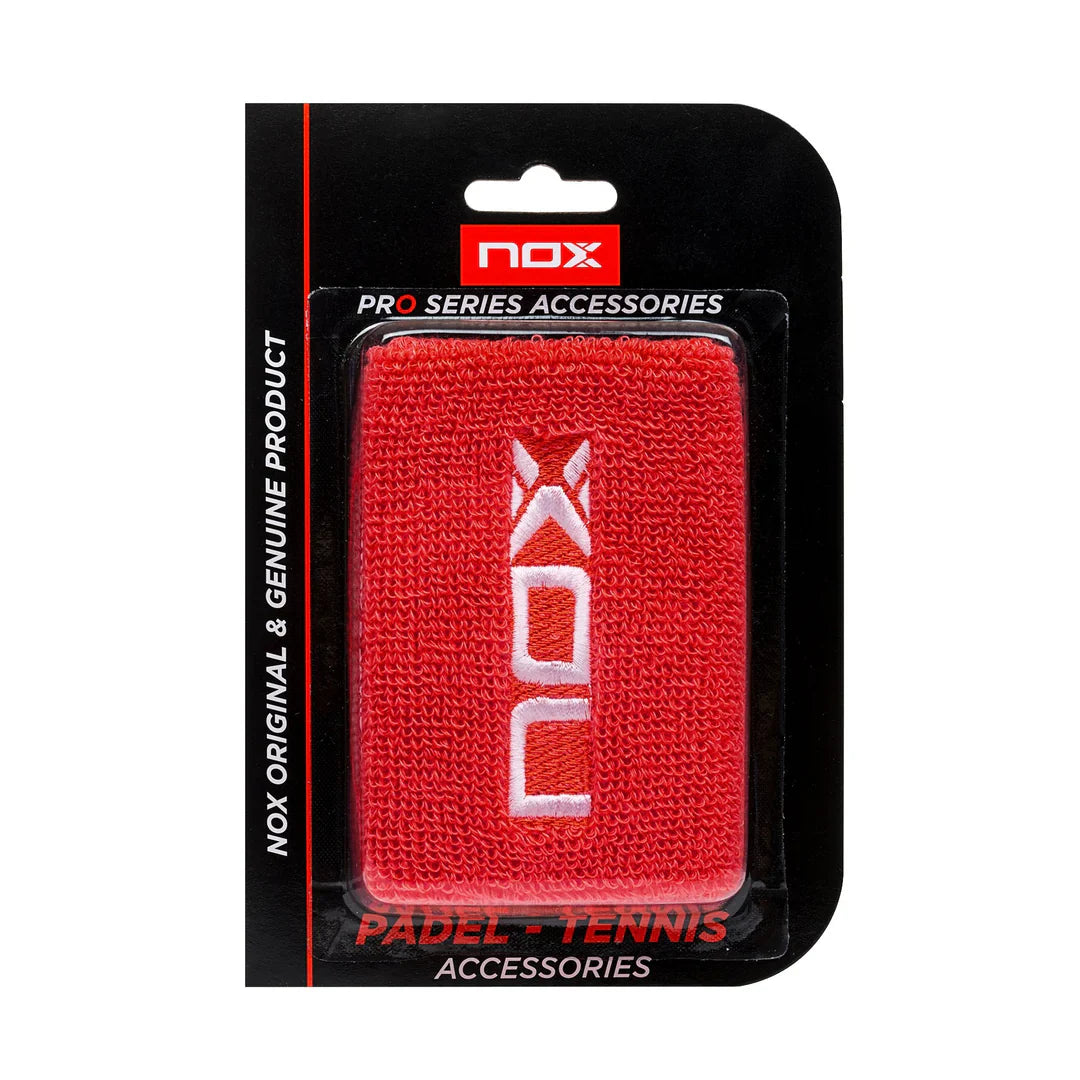 NOX sport wristbands Red/White (Pair)