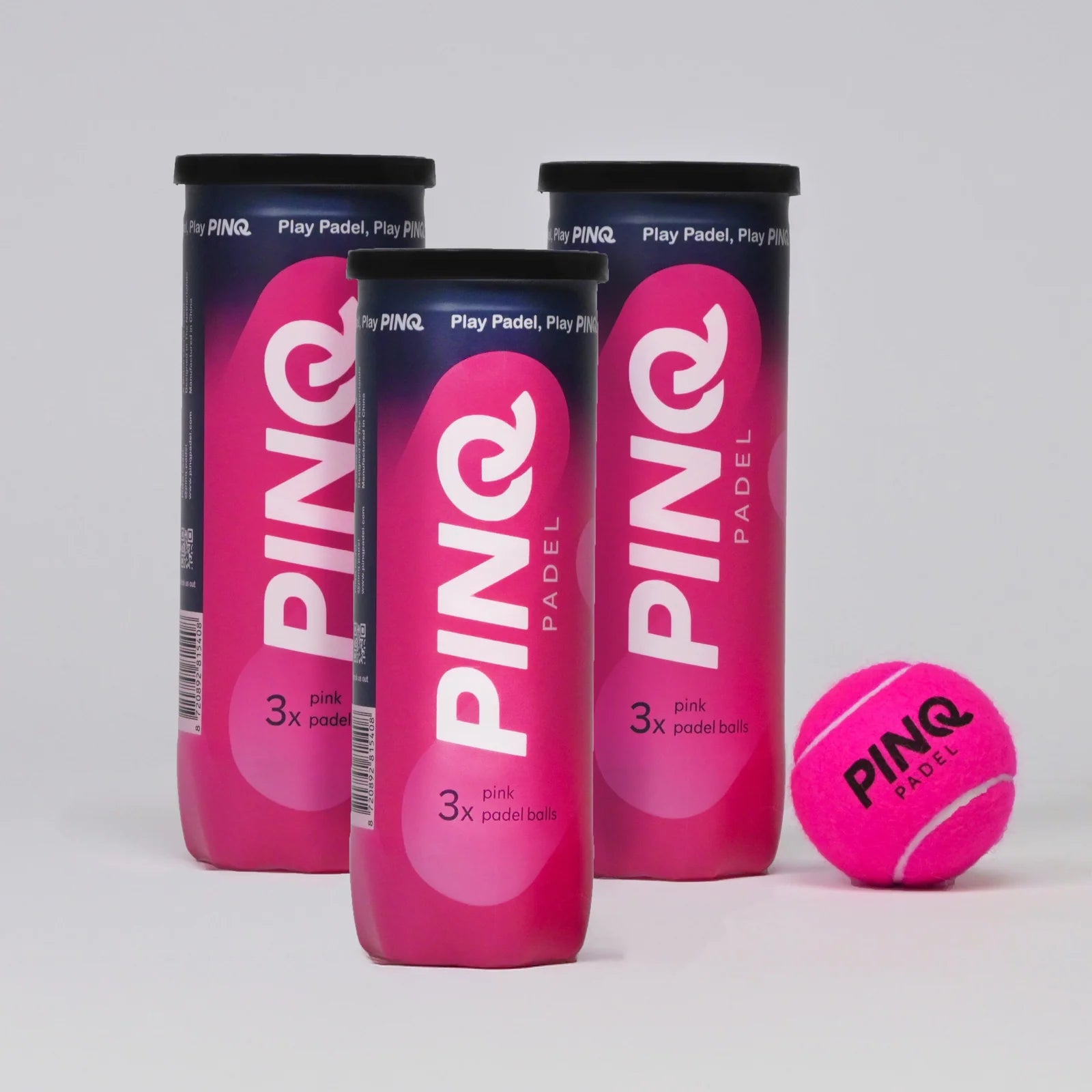Pinq Pink Padel Balls | 3 Tubes of 3 Balls