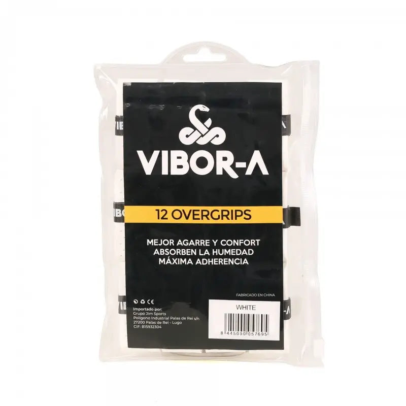 Vibor-A White Perforated Overgrips (Pack of 12)